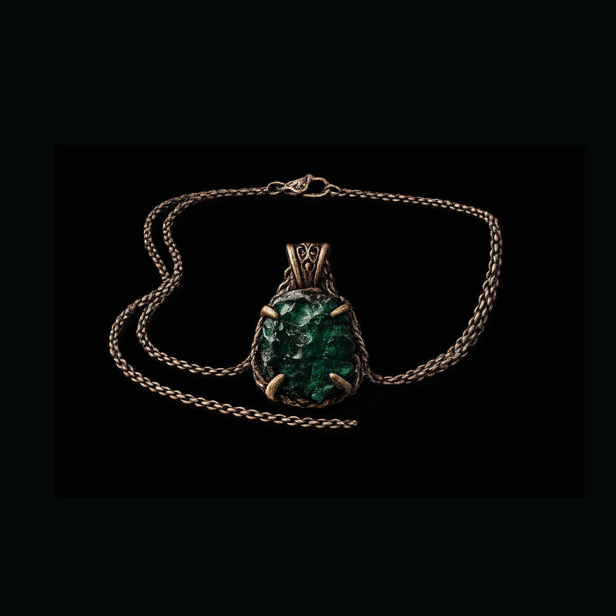 Collar de Ara con piedra verde de vivianita